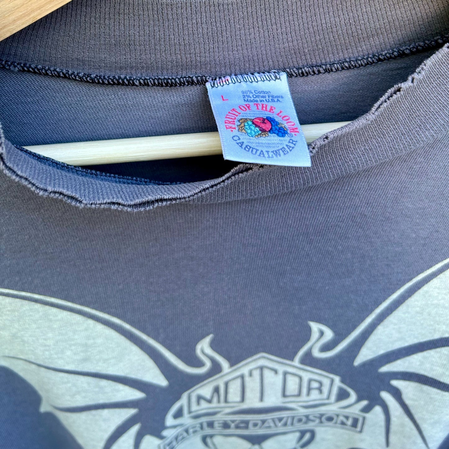 Harley Davidson Vintage Large Grey Long Sleeve Shirt