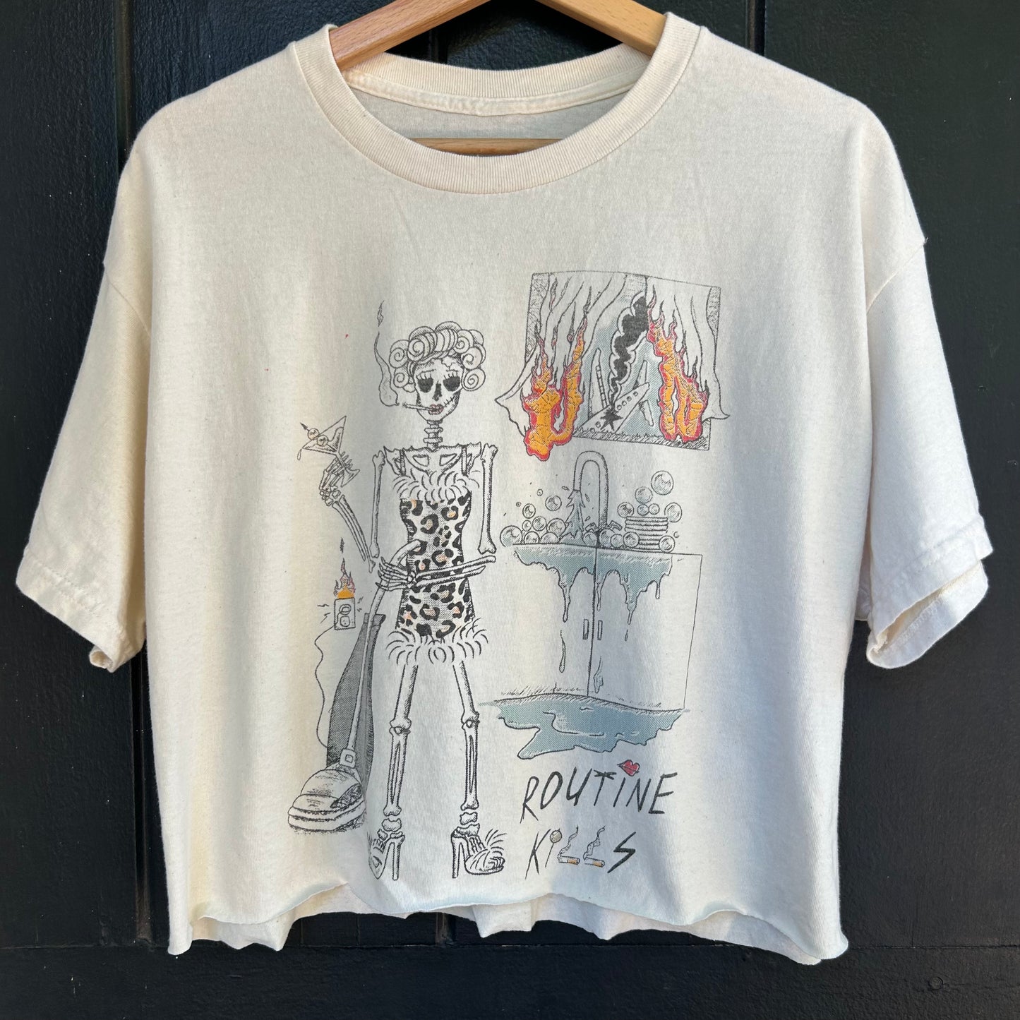 Routine Kills White XXL Cropped Tee