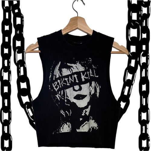 Bikini Kill Black Cropped Large Tank Top