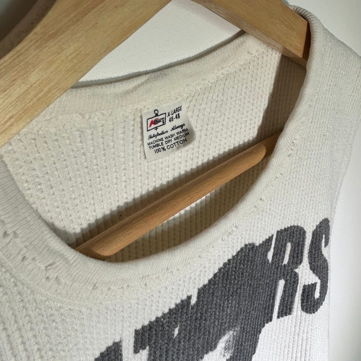 Heathers Vintage White XL Cropped Thermal Tank Top