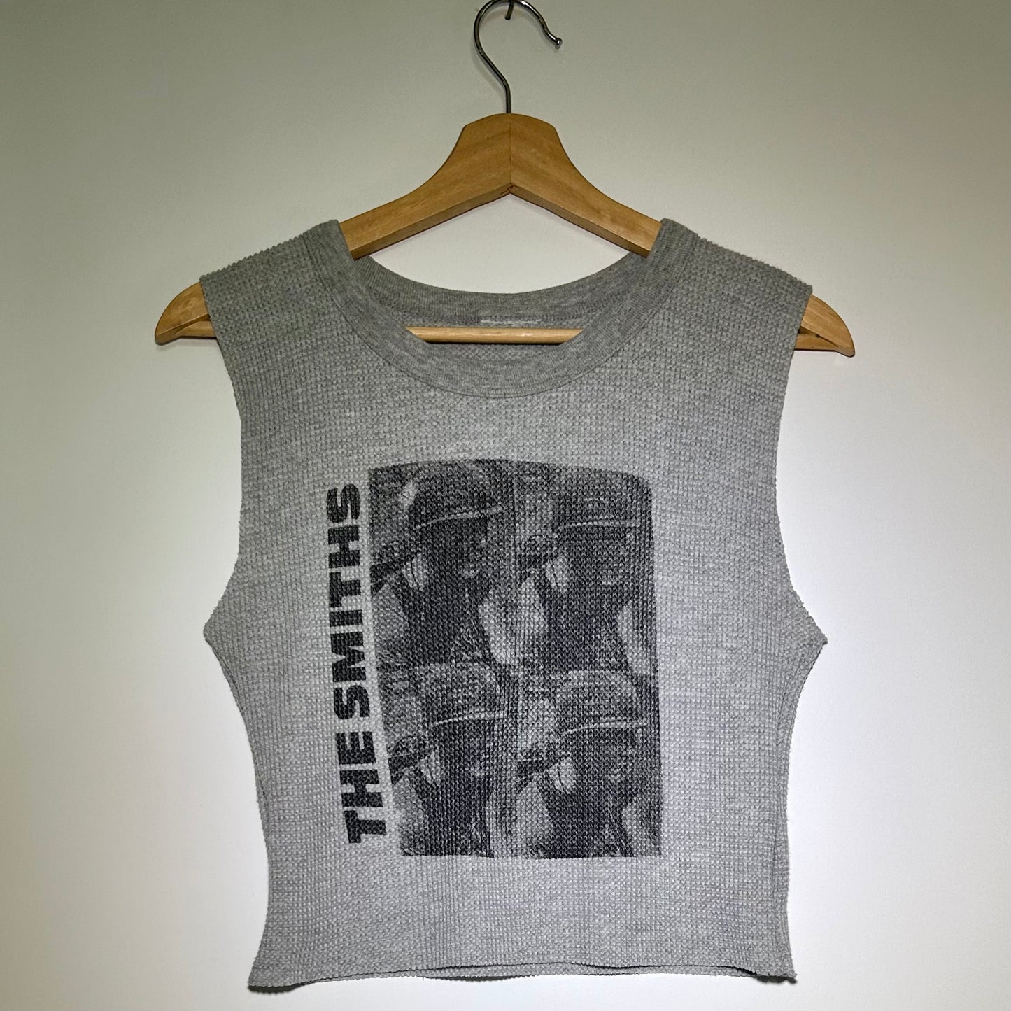 The Smiths Grey Medium Cropped Thermal Tank Top