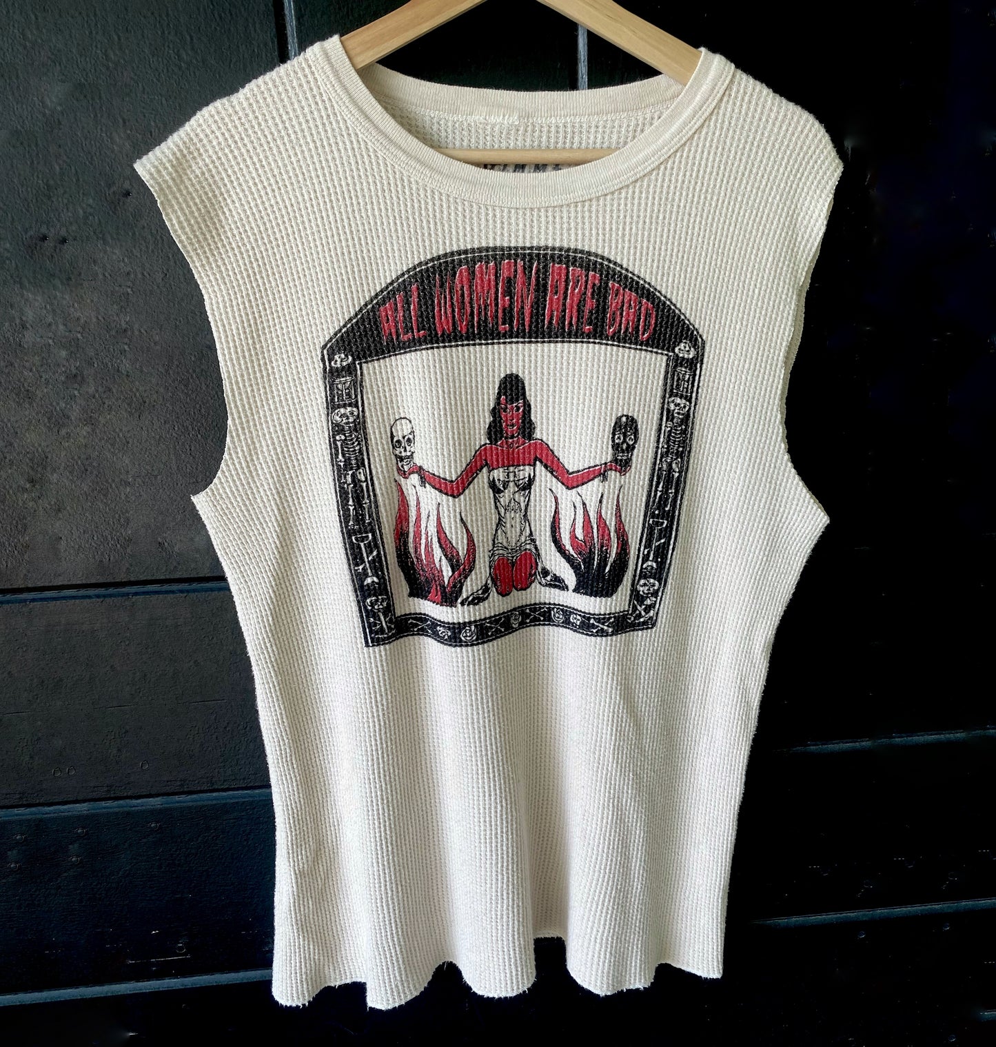 Gimme Danger 'All Women Are Bad' XL White Thermal Tank