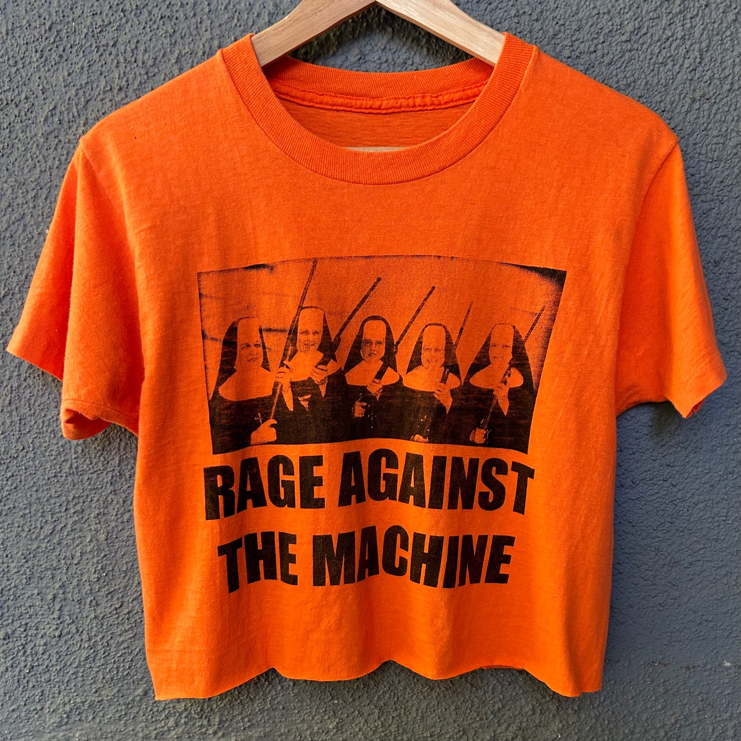 Rage Against the Machine Orange Vintage Small Crop Top