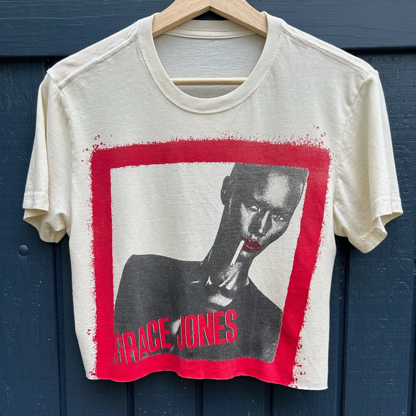 Grace Jones Off-White Medium Cropped Tee