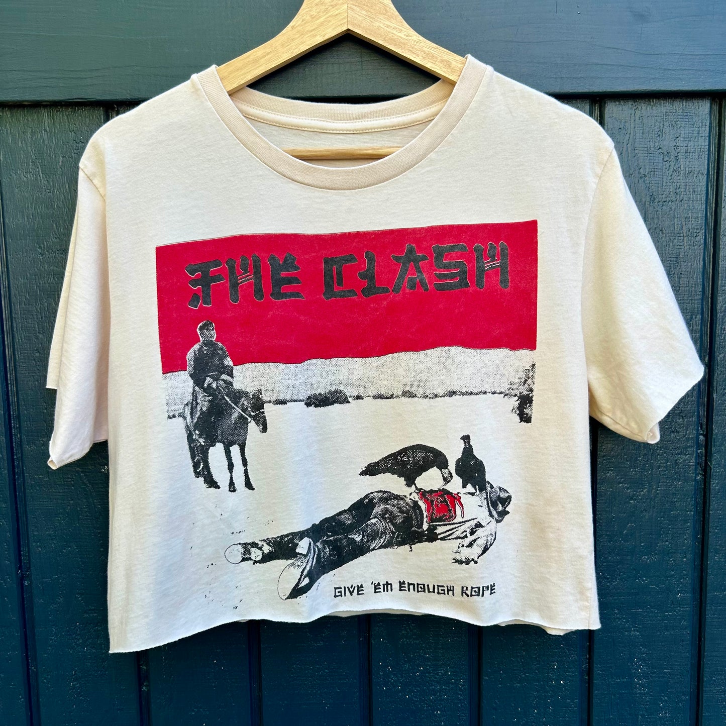 The Clash Cropped Large White Tee