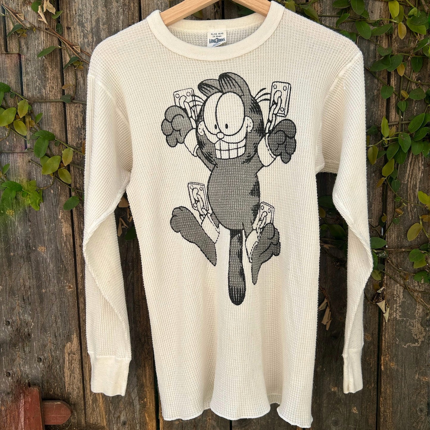 Garfield BDSM White Long Sleeved Medium Thermal Shirt