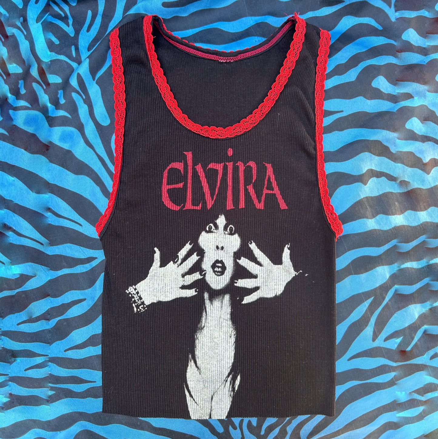 Elvira Black Small Ribbed Tank