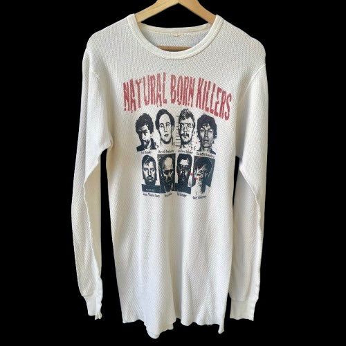 Gimme Danger 'Natural Born Killers' Vintage XL White Thermal Shirt