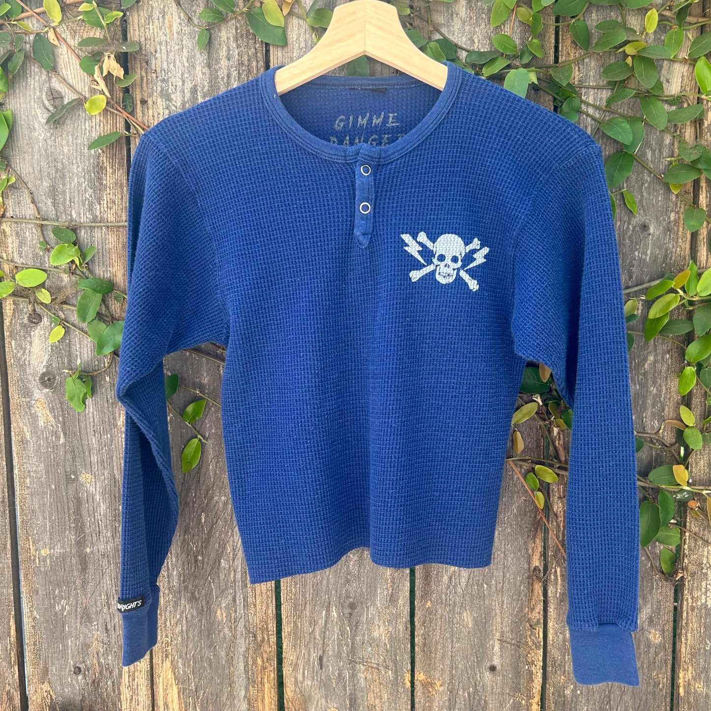 Gimme Danger 'Gimme More' Blue Small Cropped Thermal Shirt