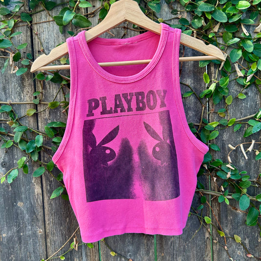Playboy Hot Pink Medium Ribbed Tank