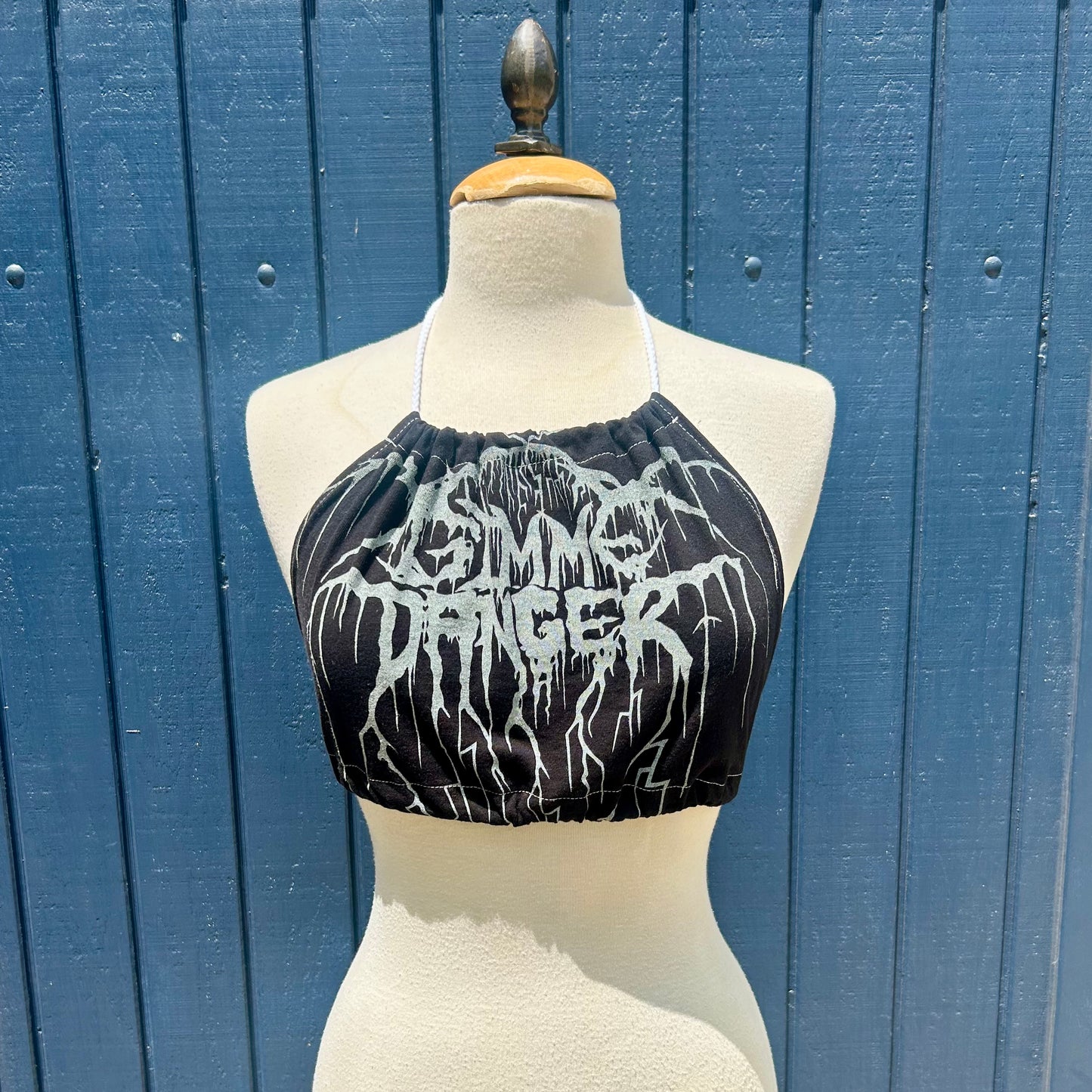 Gimme Danger Black Metal Halter Top