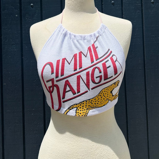 Gimme Danger White Halter Top