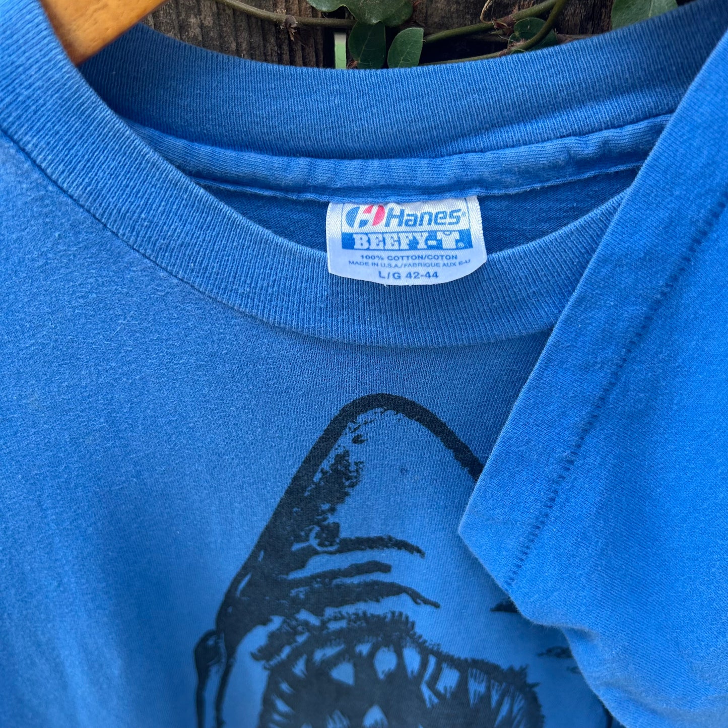 Jaws Blue Vintage Large Tee Shirt