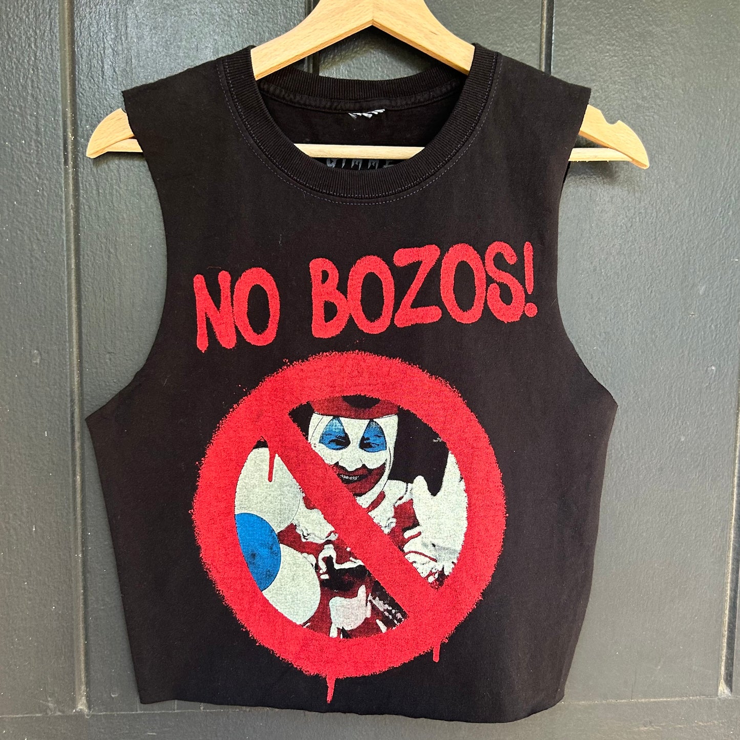 Gimme Danger Black 'No Bozos!' Cropped Medium Tank Top