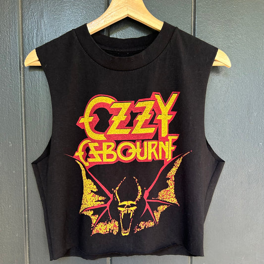Ozzy Osbourne Black Cropped Large Tank Top