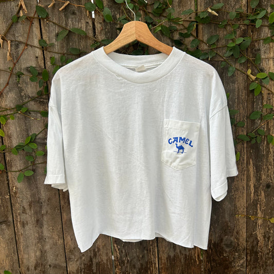 Camel Cigarettes Double Sided White Vintage XL Crop Top