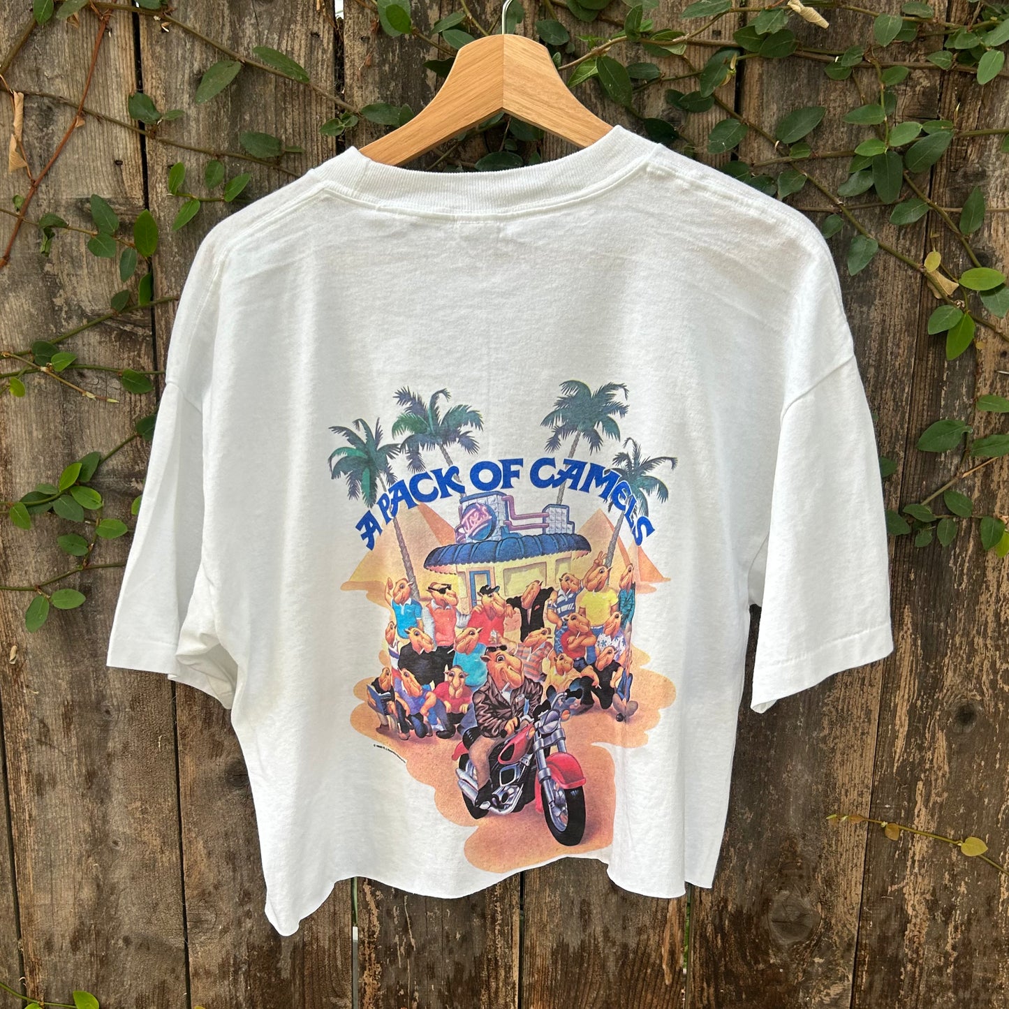 Camel Cigarettes Double Sided White Vintage XL Crop Top