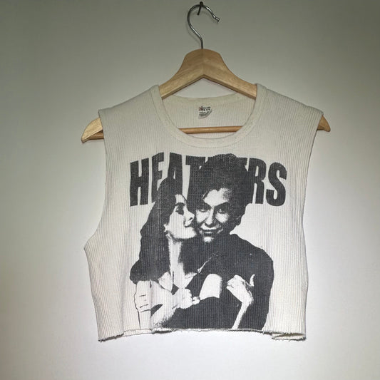 Heathers Vintage White XL Cropped Thermal Tank Top