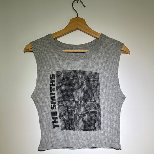 The Smiths Grey Medium Cropped Thermal Tank Top