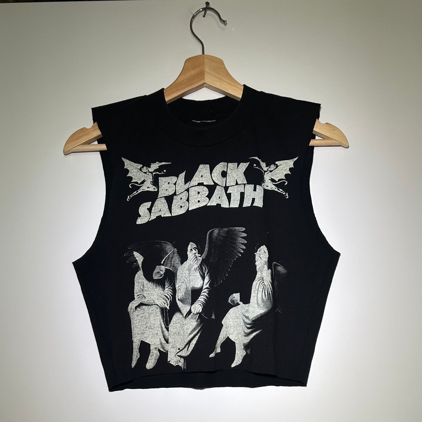 Black Sabbath Black Cropped Medium Tank Top