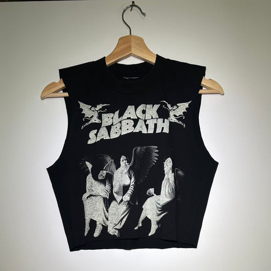 Black Sabbath Black Cropped Medium Tank Top
