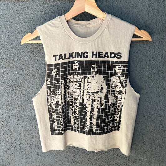 Talking Heads Off-White Small Cropped Tank Top