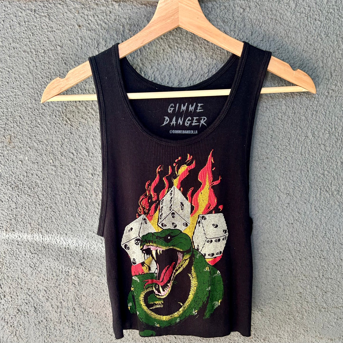 Gimme Danger Snake Eyes Medium Black Cropped Tank Top