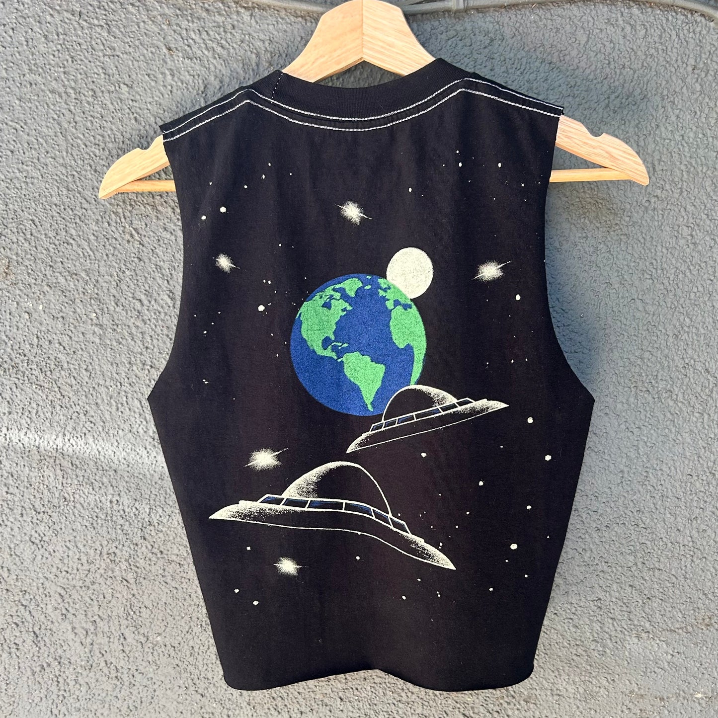 'Party's Over' Double-Sided Black Small Cropped Tank