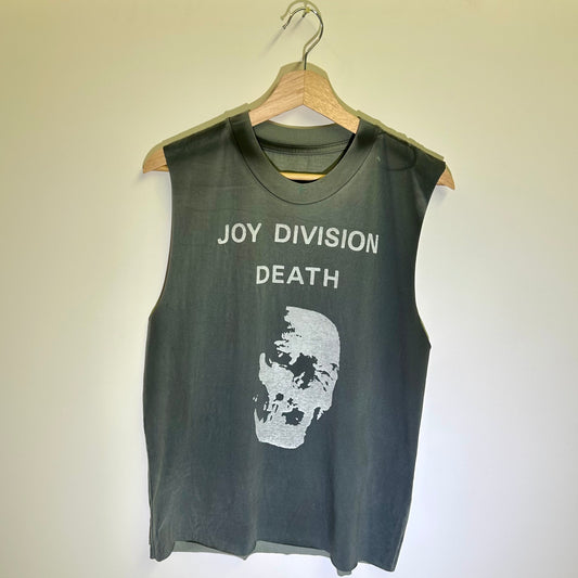 Joy Division Death Faded Black Large Vintage Tank Top