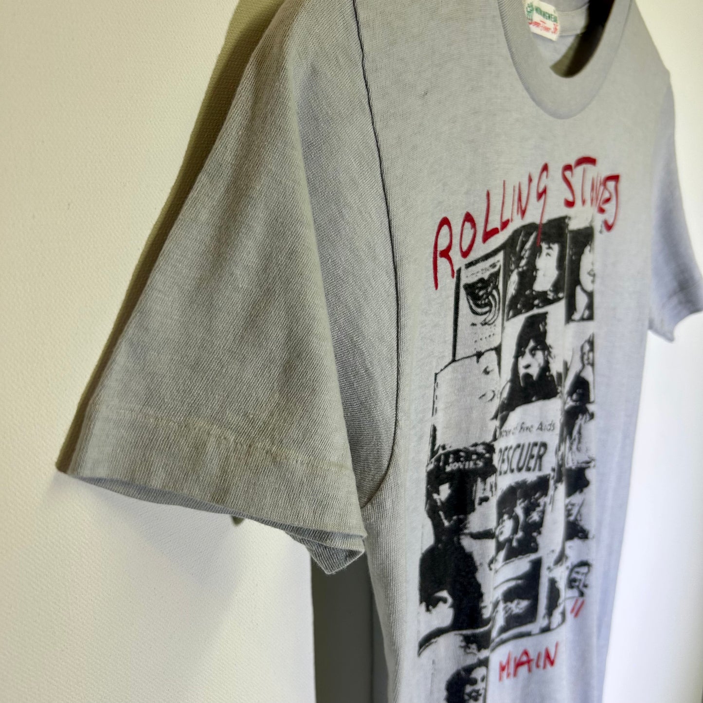 Rolling Stones Pale Blue Vintage Small Tee Shirt