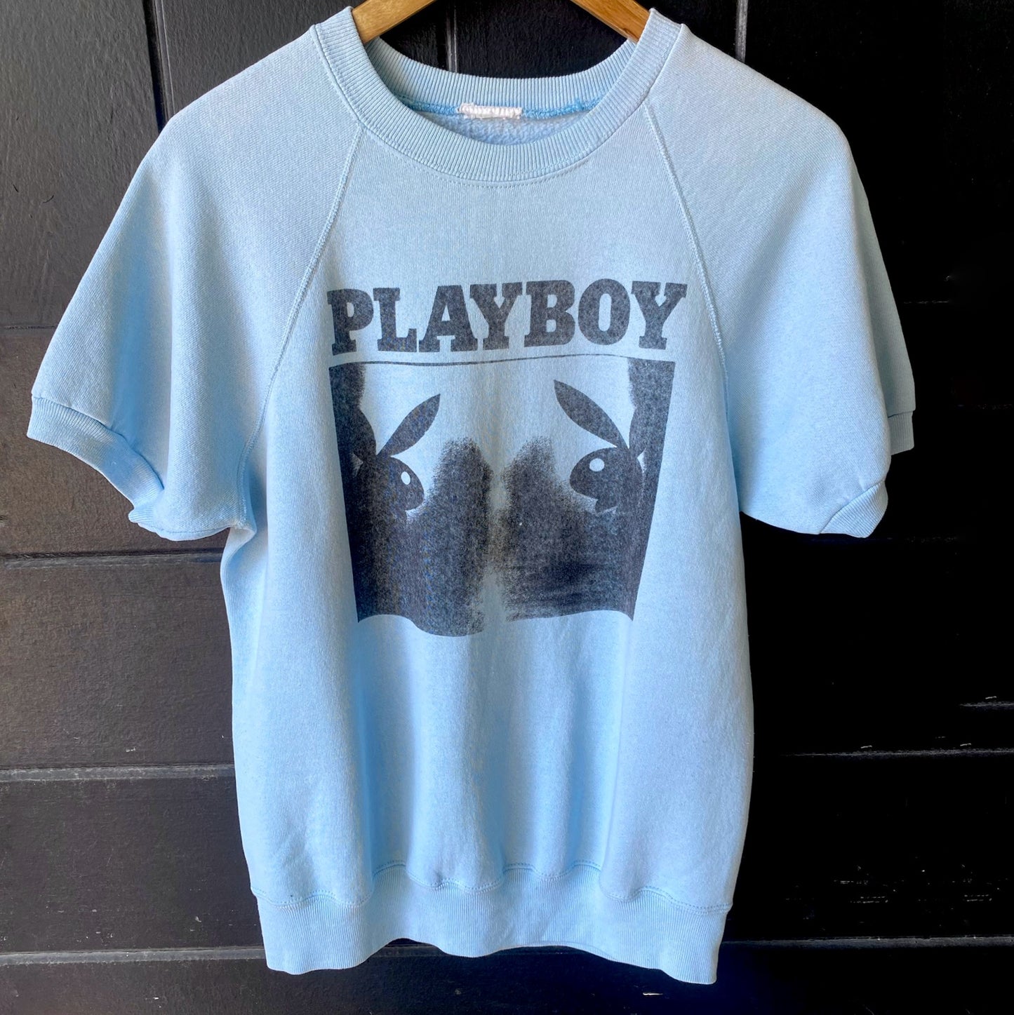 Playboy Light Blue Large Vintage Sweater Shirt