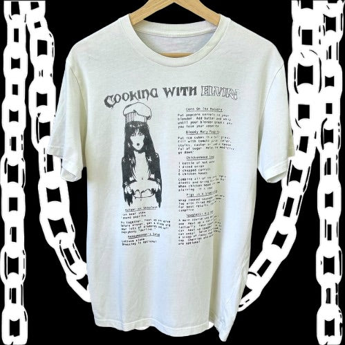 Cooking With Elvira White Large Tee Shirt