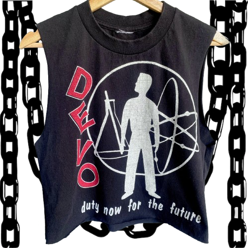 Devo Black Cropped Large Tank Top