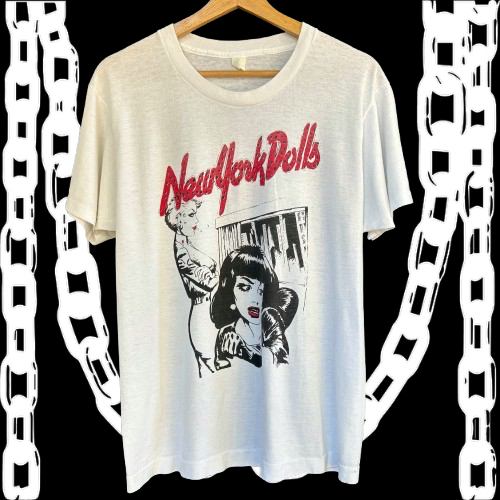 New York Dolls White Vintage Large White Tee