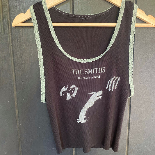 The Smiths Medium Black Laced Tank Top