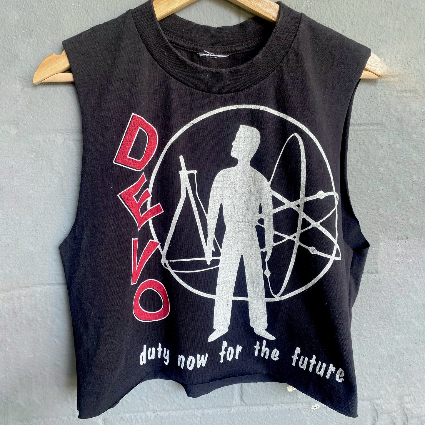 Devo Black Cropped Large Tank Top