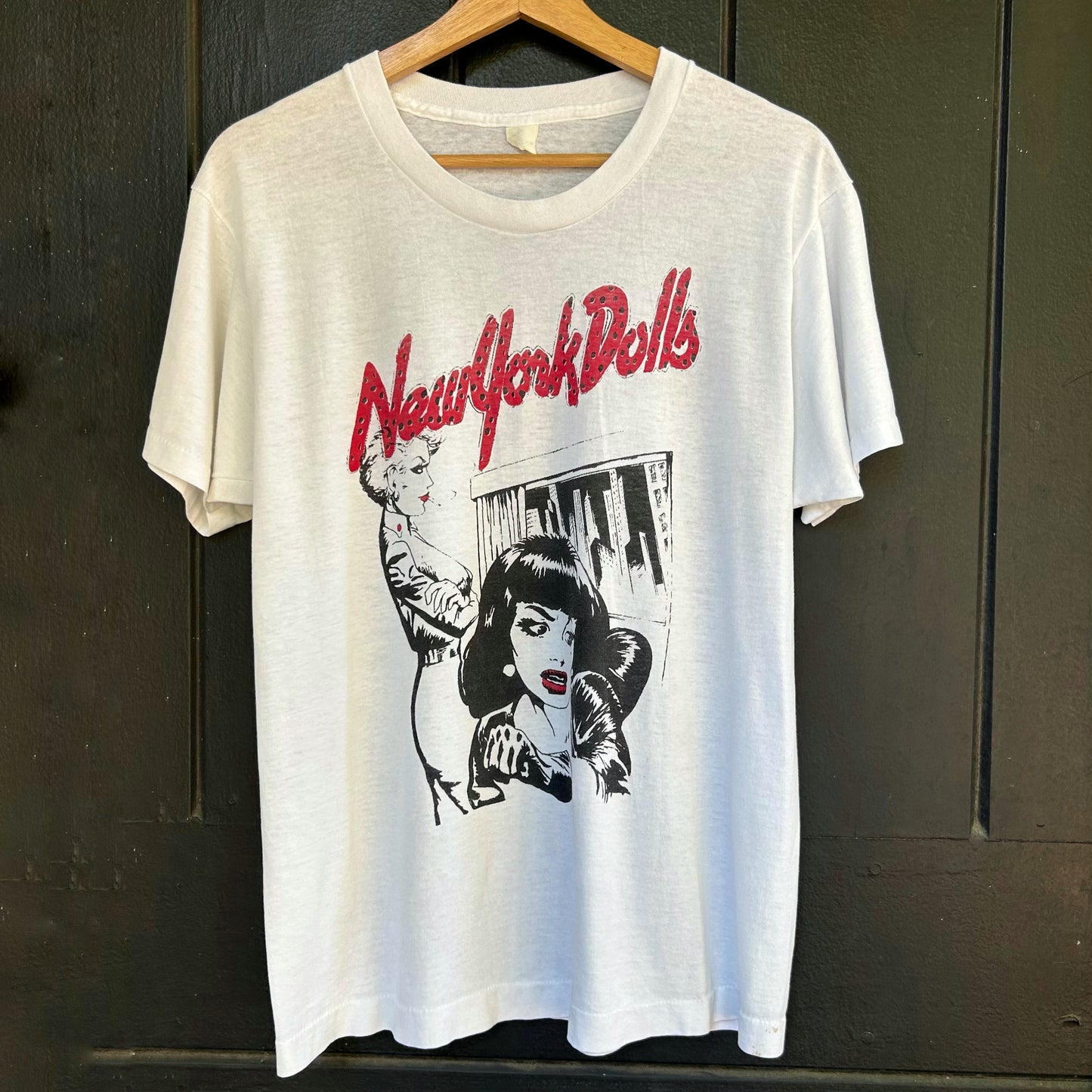 New York Dolls White Vintage Large White Tee