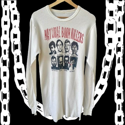 Natural Born Killers Vintage Medium White Thermal Shirt