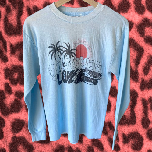 California Love Medium Light Blue Vintage Thermal Shirt