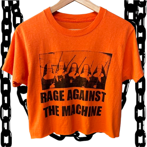 Rage Against the Machine Orange Vintage Small Crop Top
